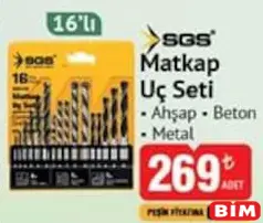 SGS MATKAP UÇ SETİ 16'LI